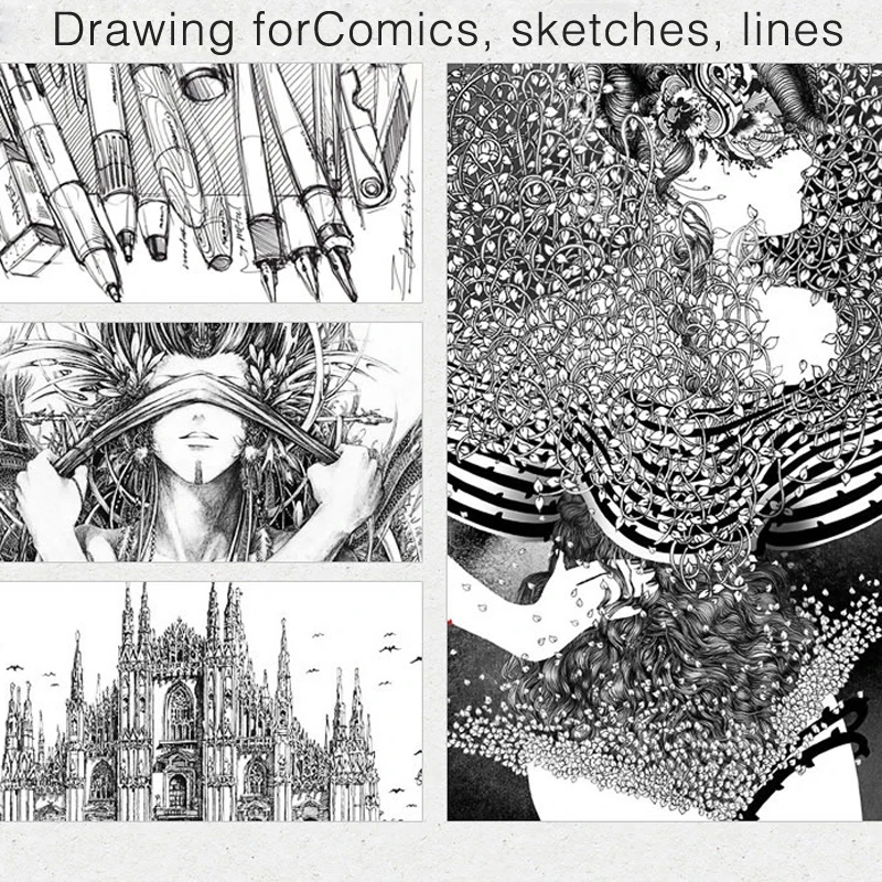 STA 9 шт./лот лайнер Pigma Micron ручка на водной основе с черными чернилами фломастеры