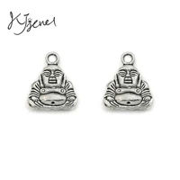 kjjewel antique silver plated buddha charm religious pendant fit bracelets jewelry findings accessories making craft diy 20x17mm