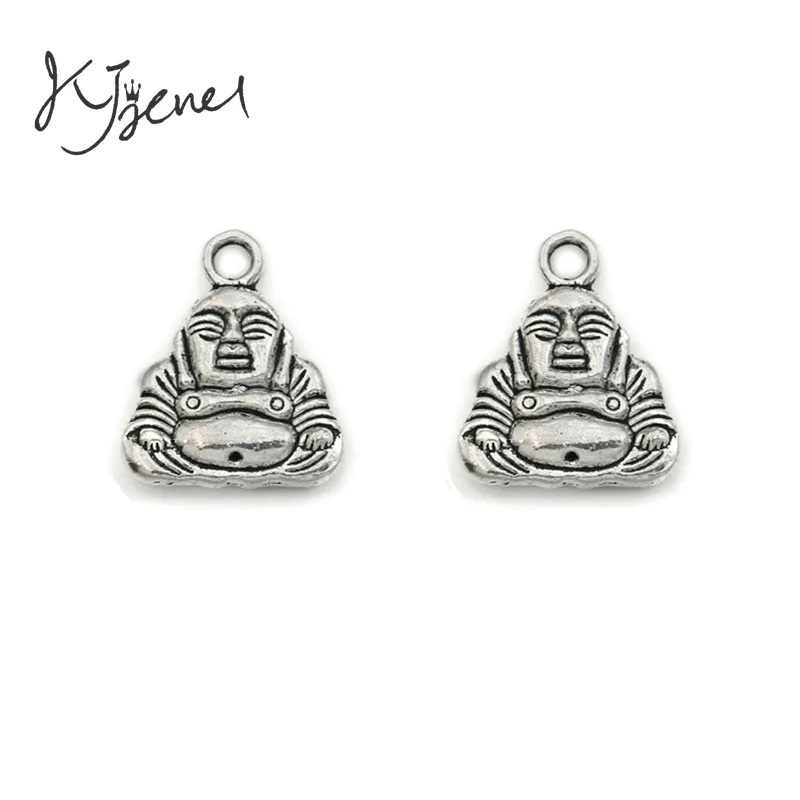 KJjewel Античная Посеребренная Будда Шарм религиозная Подвеска fit Браслеты