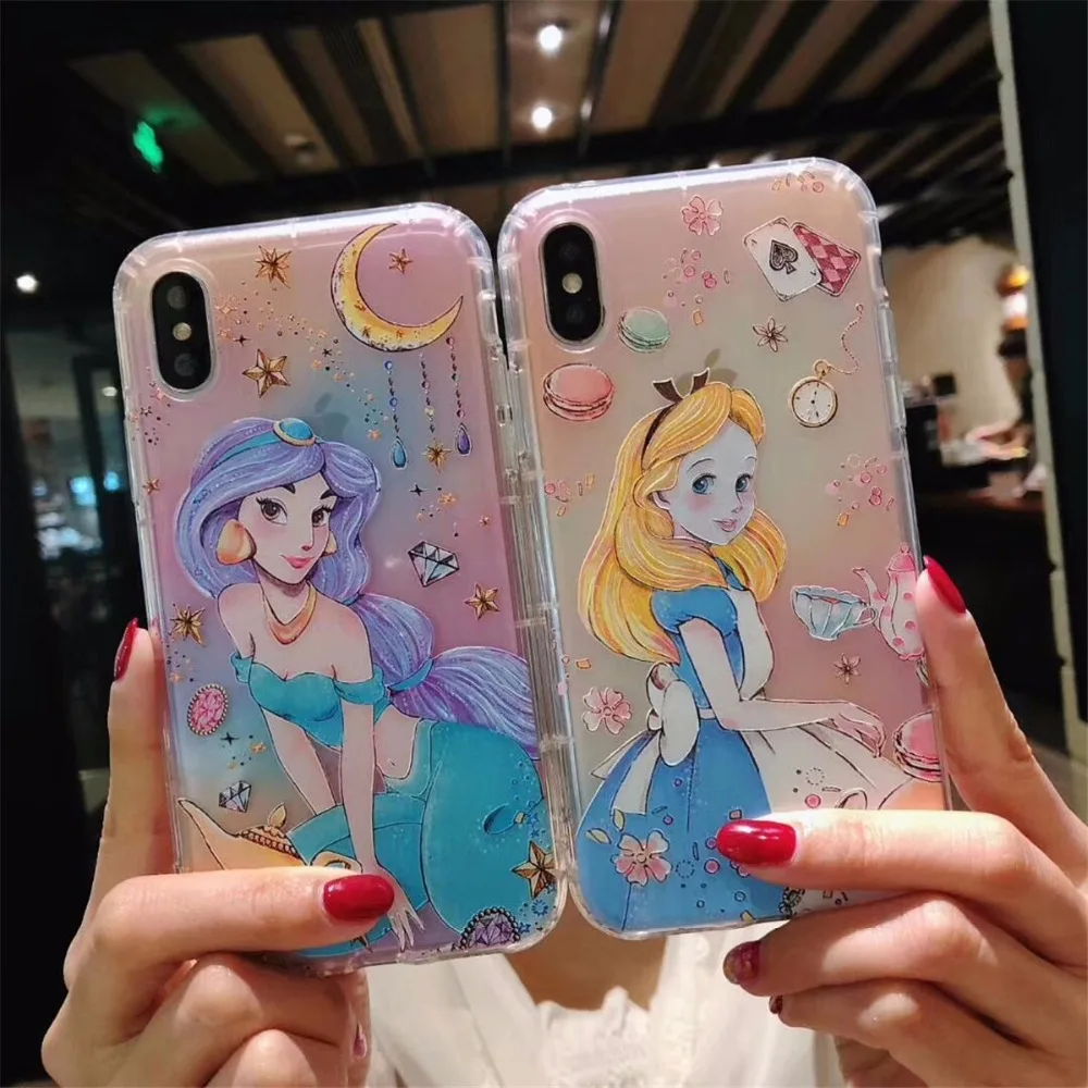 Новый мультфильм Alice Принцесса Жасмин телефон чехлы для iPhone X 8 7 plus 6s плюс высокое