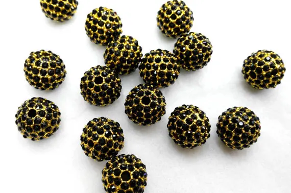 Wholesale 100pcs 6-14mm Bling Micro Pave Crystal craft Ball beads Hematite Black AB mystic Findings Round charm | Украшения и