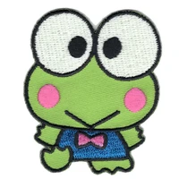 custom embroidered cute frog cartoon iron on patch for kids customize patch