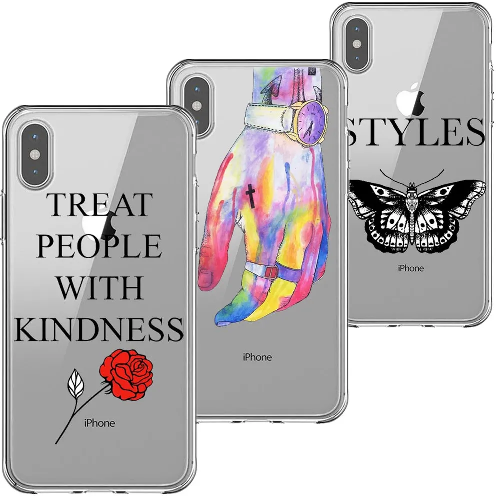 Чехлы для телефонов One Direction Tattoos Harry Styles мягкий черный силиконовый чехол iphone 5S SE 6