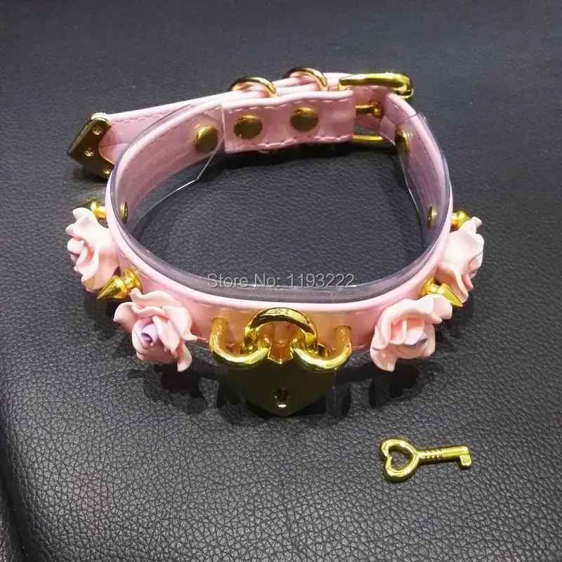 Ожерелье ручной работы в стиле панк готика большая роза цветок золотой замок