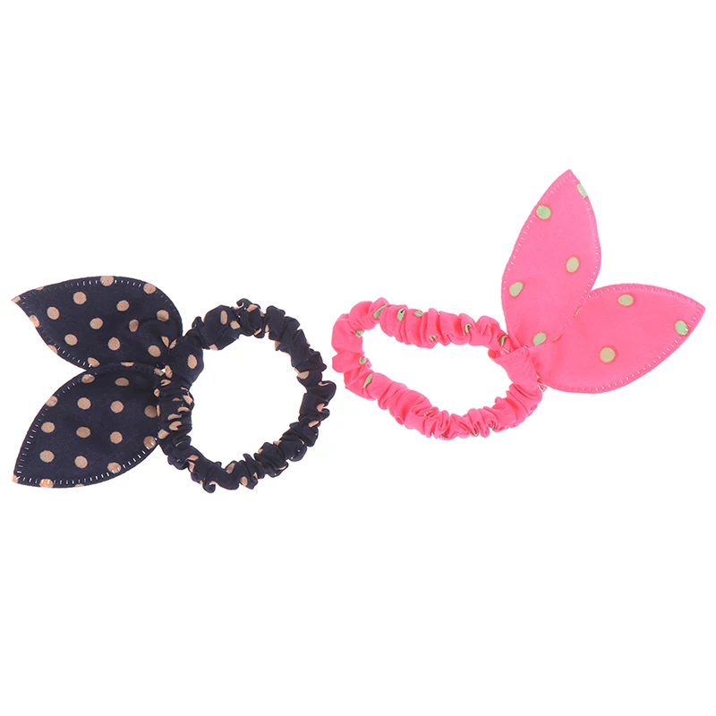 

10 Pcs Girls Hair Band Polka Dot Bowknot Rabbit Ears Elastic Hair Rope Ponytail Holder for Girl Baby Headwear