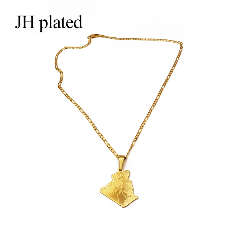Ожерелье с подвеской в виде карты Алжира JHplated модные ювелирные изделия золотого