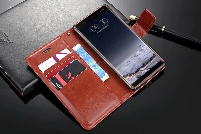 Кожаный чехол книжка с подставкой + силиконовый накладка для Nokia 2 1 3 Coque Fundas 5