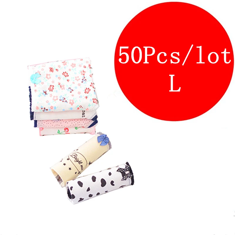 50pcs Mixed color Новинка года; ; нижнее белье для больших девочек; хлопковые трусы с бантиком и героями мультфильмов; трусы для молодых женщин; трусы для подростков от 15 до 32 лет; xl100шт/партия - Цвет: 50pcs Mixed color