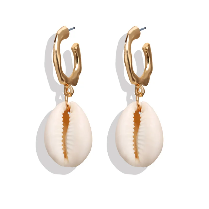Женские серьги в виде ракушек Sea Shell Za золотистые модные серьги-подвески с