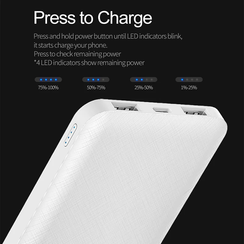 ROCK power Bank 10000 мАч для iPhone X XS MAX XR 8 портативное Внешнее зарядное устройство Xiaomi Mi huawei
