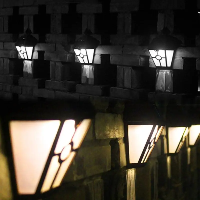 Ретро 2LED Солнечная настенная лампа наружный водонепроницаемый садовый забор