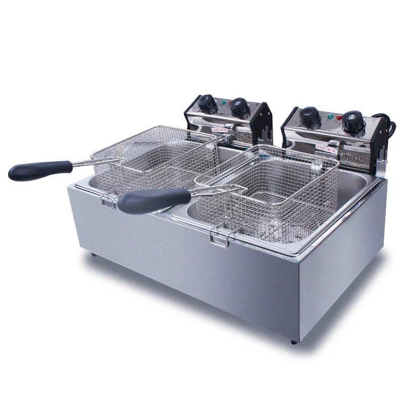 Electric Deep Fryers Non-smoking double cylinder screen electric frying pan deep fryer belt timing.NEW | Бытовая техника
