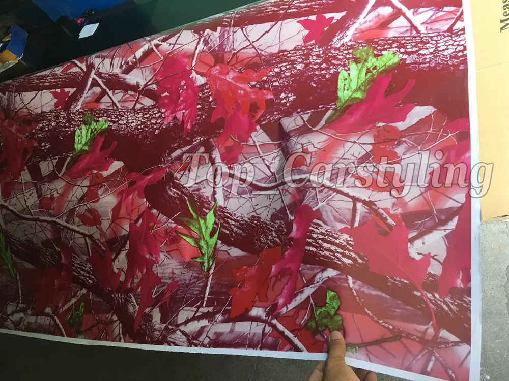 150x50 см розовый матовый Камуфляжный винил Настоящее Дерево лист камуфляж