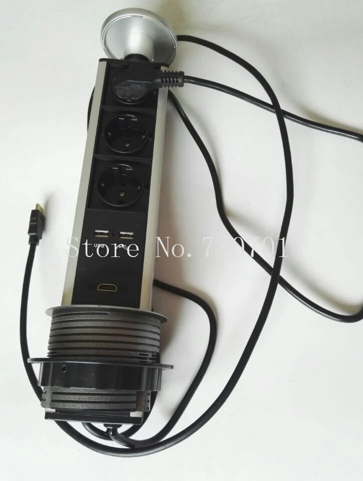 Новая Скрытая кухонная Выдвижная розетка на заказ с 1 HDMI 2 USB портами для зарядки 3