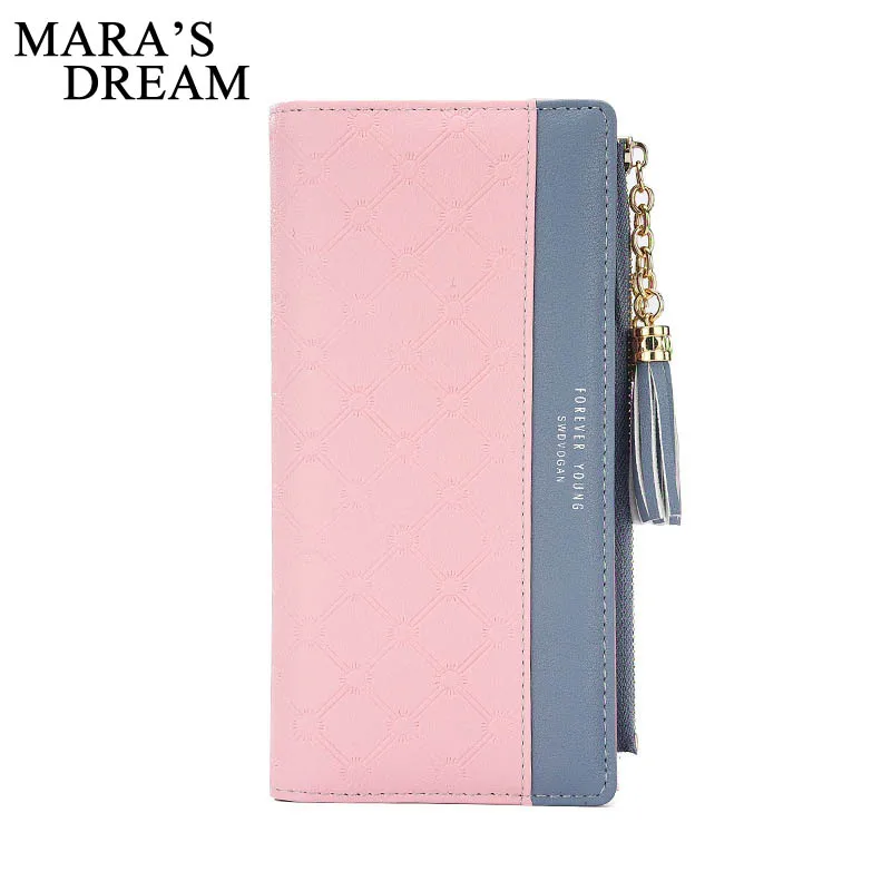 Женский кошелек Mara's Dream милый Длинный на молнии однотонный маленький клатч