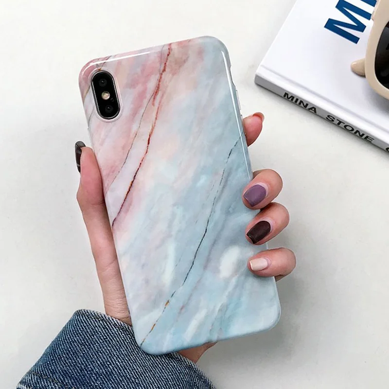 6586 Moskado Роскошный Мраморный чехол для iPhone XS Max 7 8 6 6S Plus X XR XS гранитный камень текстура чехол для телефона мягкий IMD силиконовый чехол - Цвет: 6586