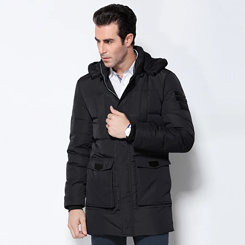 2016 Fashion Parka Coat Men Winter Jacket Men's Male Thickening 80% White Duck Down Down-Jacket Coats Plus Size | Мужская одежда