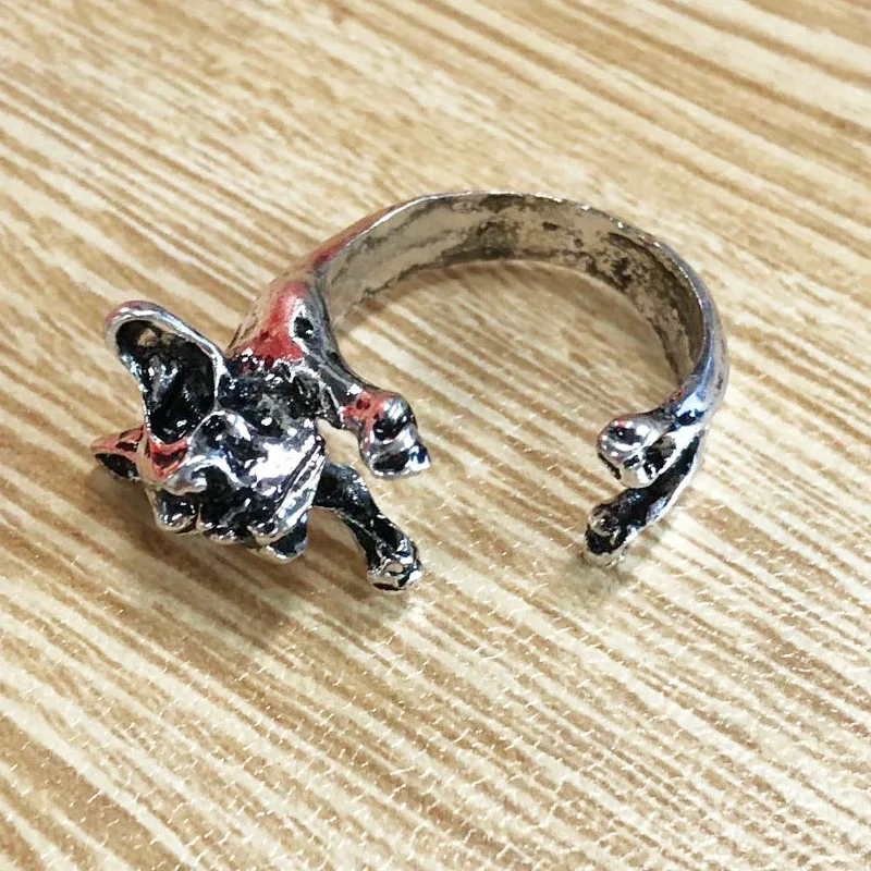Blucome NEW Vintage Animal Puppy Shape Cocktail Rings Antique Gold Color Party Fashion Accessories For Women Girls Jewelry Gifts | Украшения