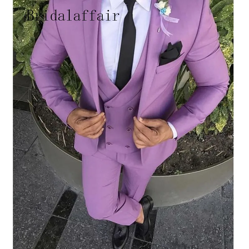 same as picture Bridalaffair индивидуальный заказ остроконечные лацканы классический темно смокинги жениха Свадебные костюмы для выпускного вечера Жениха Лучший мужской костюм(пиджак+ брюки+ жилет - Цвет: same as picture