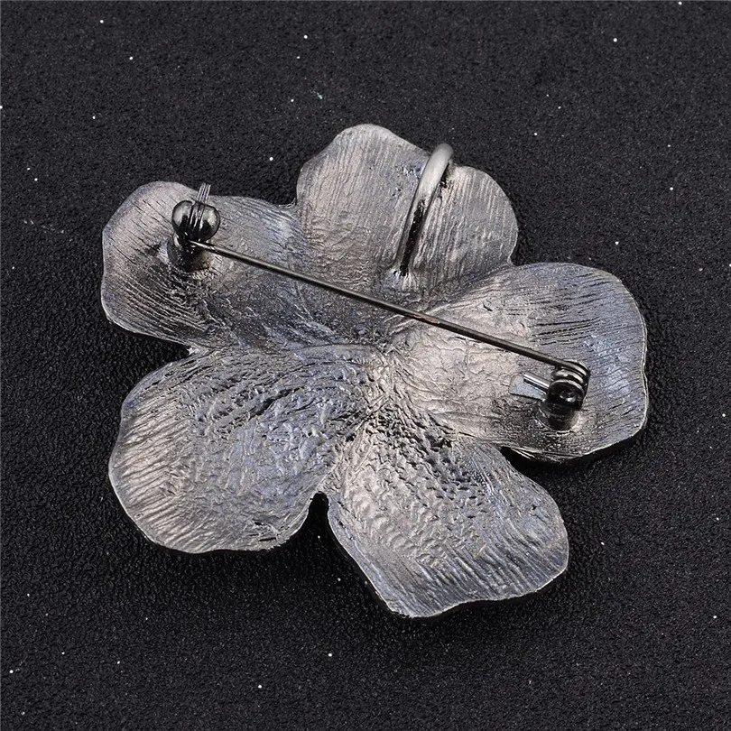 3 шт./лот оптовая продажа Этническая черная металлическая брошь в виде цветка