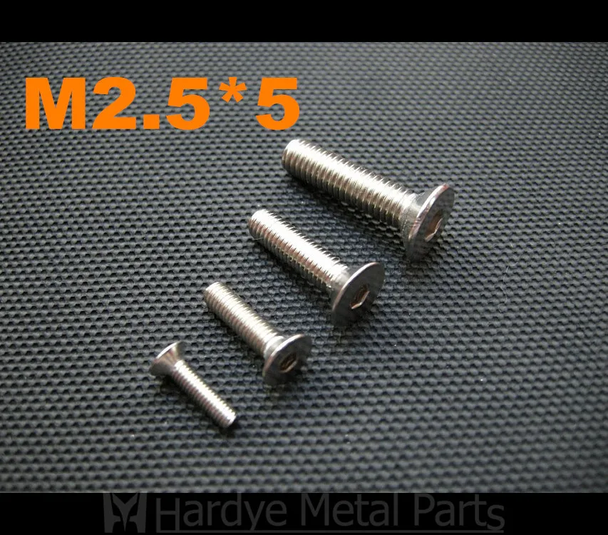 

500pcs/lot DIN7991 M2.5*5 Stainless steel flat head socket screw