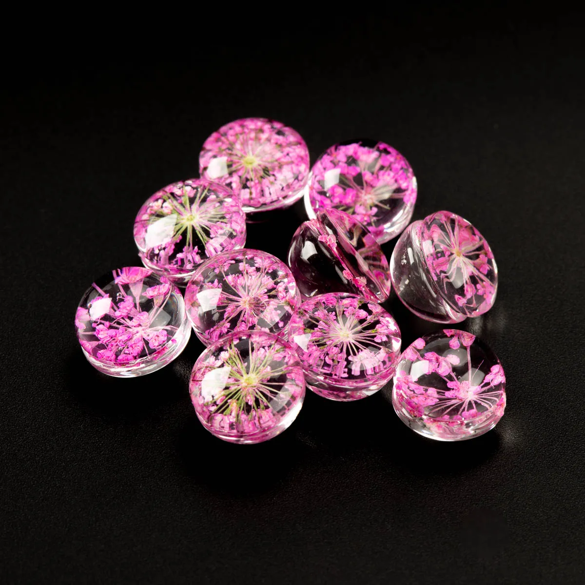 12 # без крючка высушенный цветок в стеклянном цвете набор бусин для ювелирных