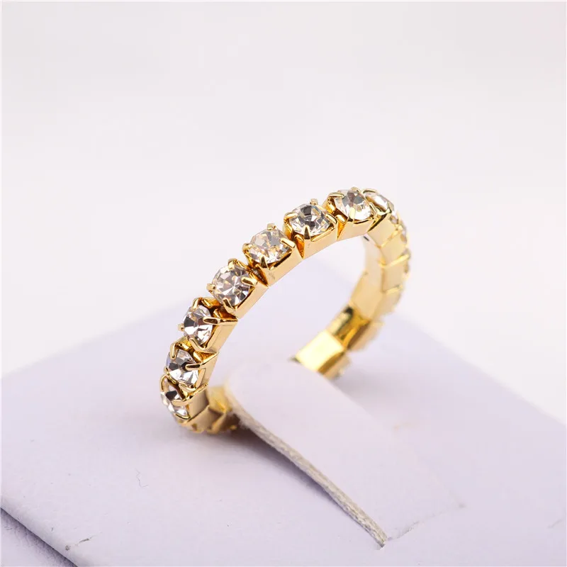 Корейские яркие эластичные кольца манго 18KGP с имитацией бриллиантов. Блестящие