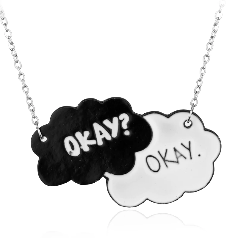 The Fault In Our Stars OKAY Alloy Pendent Charm Necklace Vintage Cloud Friendship Gift For Men Women Lover Factory Direct Sale | Украшения