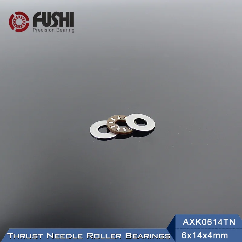 Упорный игольчатый роликовый подшипник AXK0614TN + 2AS с двумя шайбами AS0614 6*14*4 мм (10 шт.)