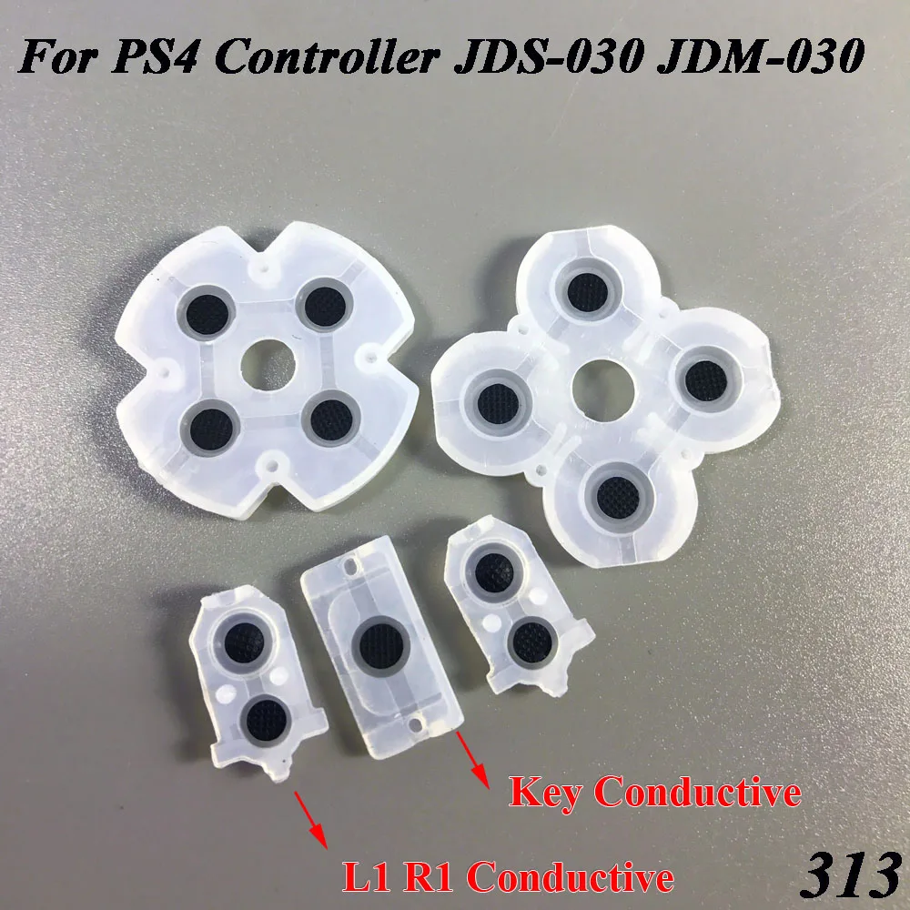 Lote de 100 unidades de JDS-030 de goma suave, adhesivo conductor de silicona L1 R1, botones, almohadillas para mando de PS4