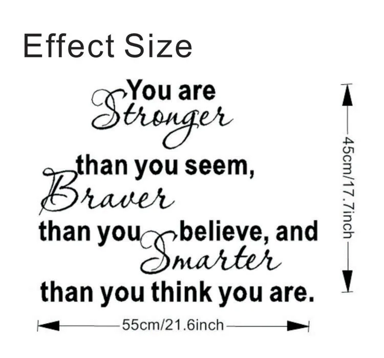 2016 Новая настенная наклейка со словами &quotвы сильнее чем кажется&quot Домашний