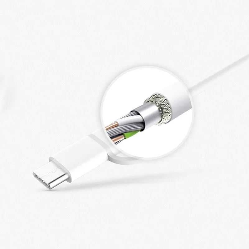 Оригинальный кабель Xiaomi 2 в 1 USB Micro Type C 100 см безопасный для быстрой зарядки и