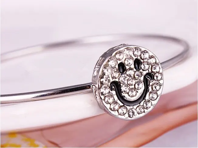 2012 Hot Sale Free Shipping ! Lovely Smile Face Crystal Bangles&Bracelets Fashion Silver Jewelry | Украшения и аксессуары