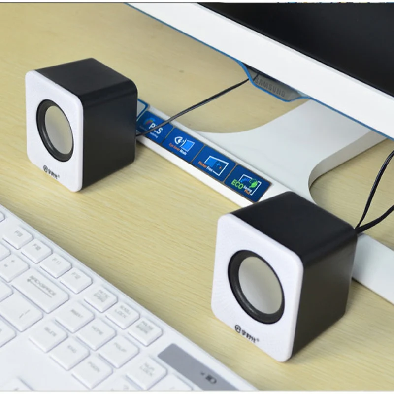 Itek мини Портативный проводной USB компьютера Динамик стерео сабвуфер двойной