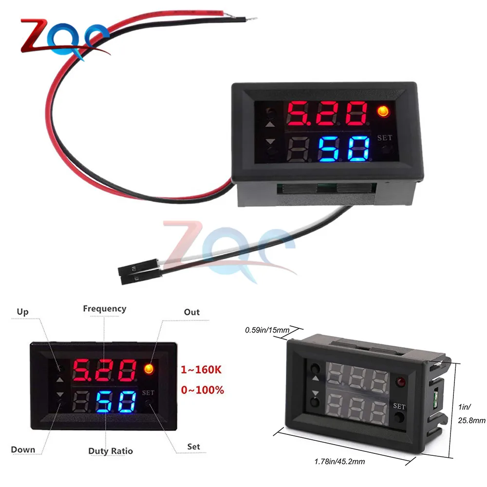 1Hz-160 кГц DC 4 V-30 V 5mA-30mA 2 канала Dual генератор сигналов PWM частота импульсов рабочий цикл регулируемый модуль ЖК-дисплей Дисплей