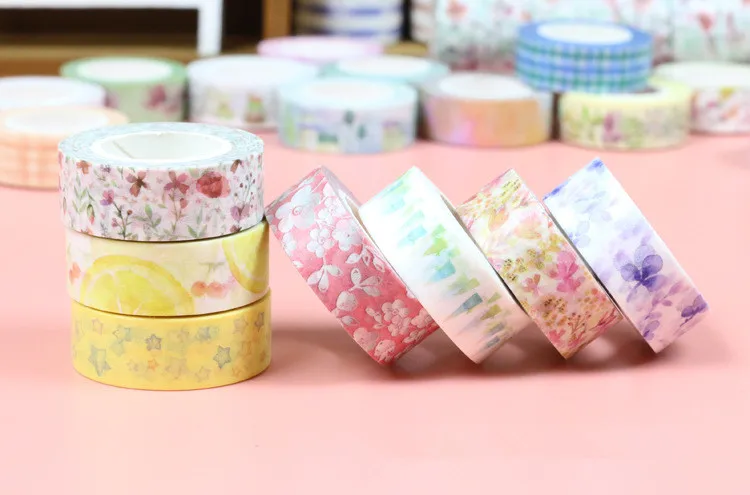 15 мм X 7 м милые Lotkawaii цветок еда Животные декоративные васи клейкие ленты DIY Скрапбукинг Маскировочная лента школьные офисные принадлежности