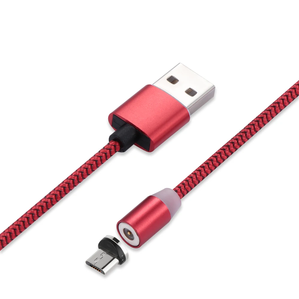 1 шт. Магнитный кабель Micro USB type C для быстрой зарядки, светодиодный, светящийся, зарядное устройство, плетеный шнур, разъем для смартфонов samsung huawei
