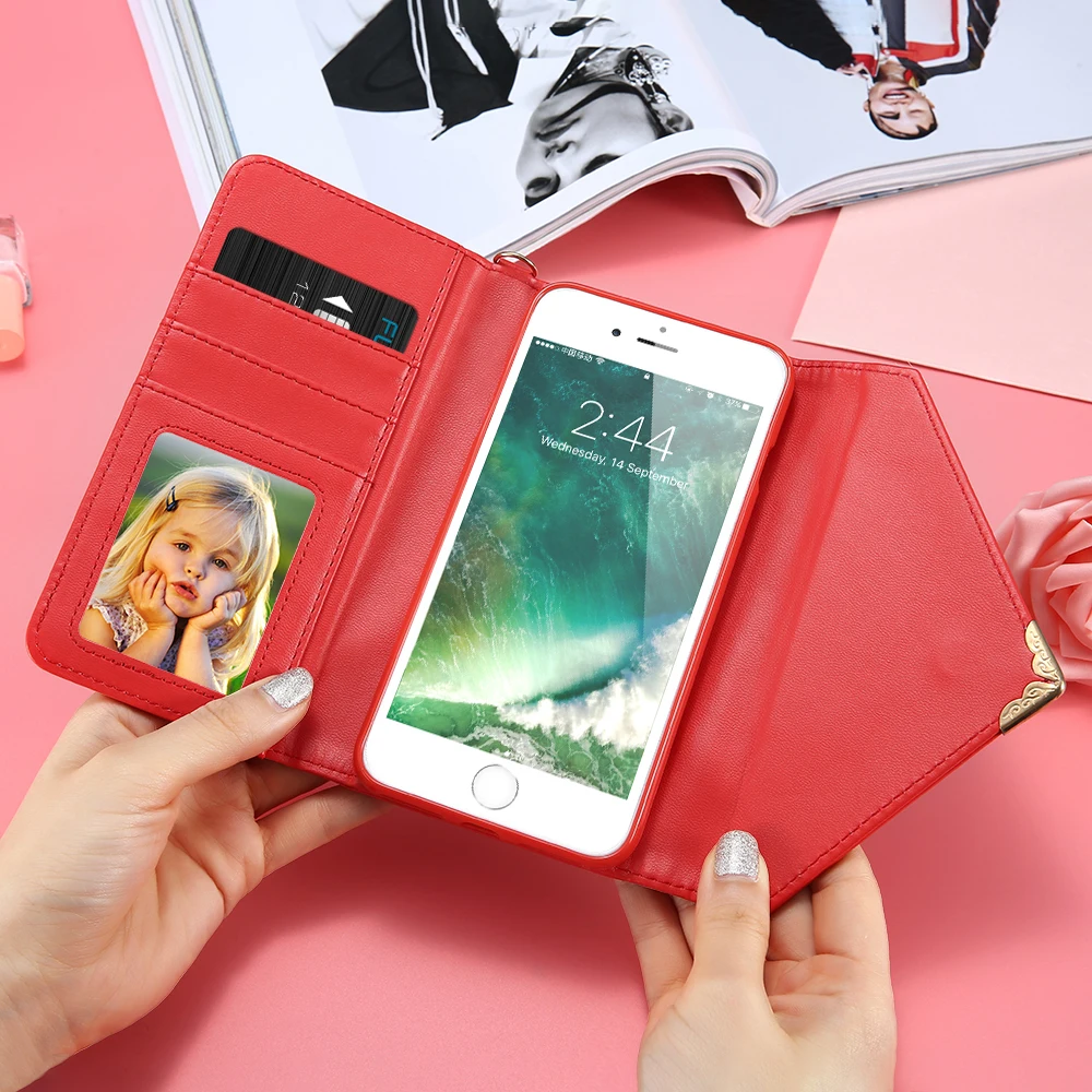 KISSCASE сумка чехол для телефона конверт Samsung Galaxy S7 S8 Edge роскошный флип Кобура