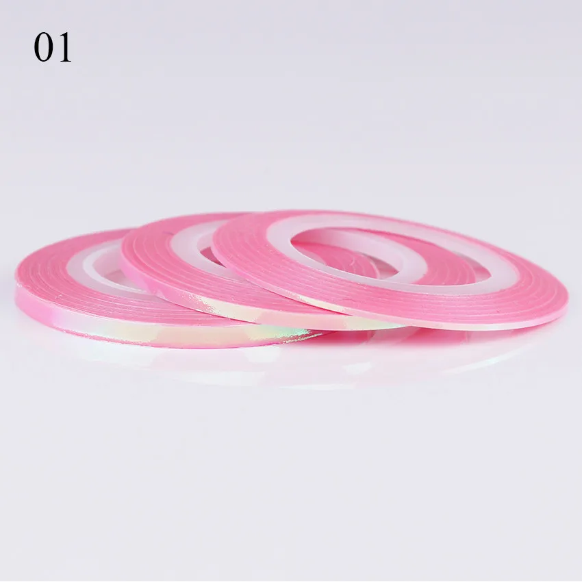 Mermaid Pink 3 шт ногтей чередование ленты линии стикеры голографическая Конфета "Русалка" цвет клей наклейка DIY 3D дизайн ногтей Маникюр украшения - Цвет: Mermaid Pink