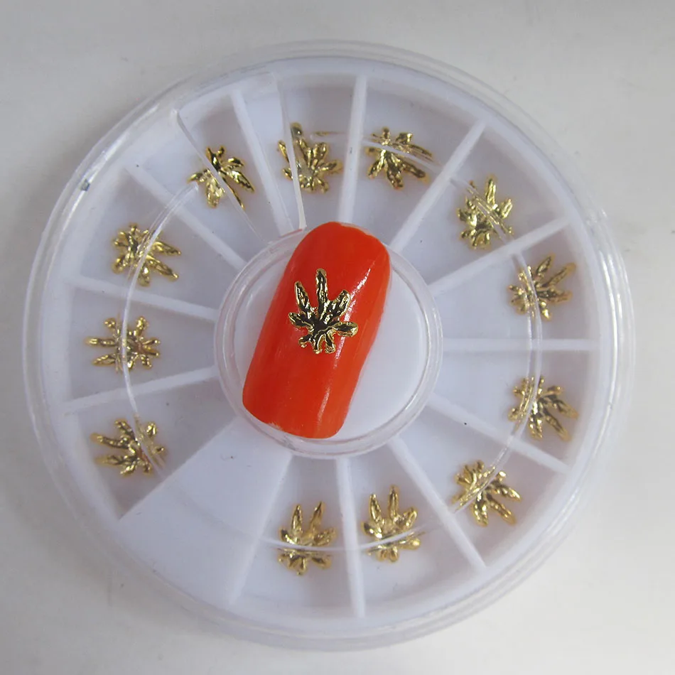 Горячая продажа золотые кактусы сплав ногтей колеса моды 3d Металлические модные