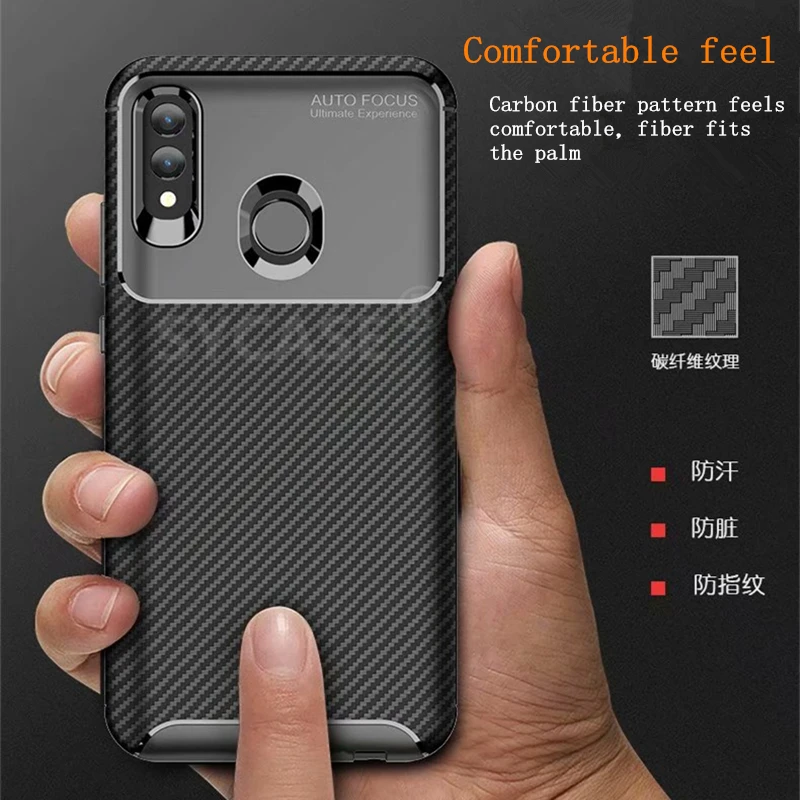 SYCASE Carbon fiber Business phone case For Huawei honor 8X MAX 9 Note 10 Lite Play 7X 8C magic2 Case Frosted feeling back cover |