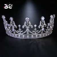 be 8 luxury vintage wedding jewelry hair accessories big bridal crown and tiara queen king crown white color for women h140