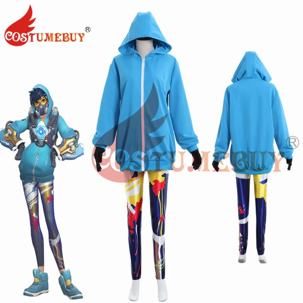 

CostumeBuy Game 2017 Anniversary Skins Tracer Graffiti Cosplay Costume Adult Women Grils Fancy Halloween Top Colorful Pants L920