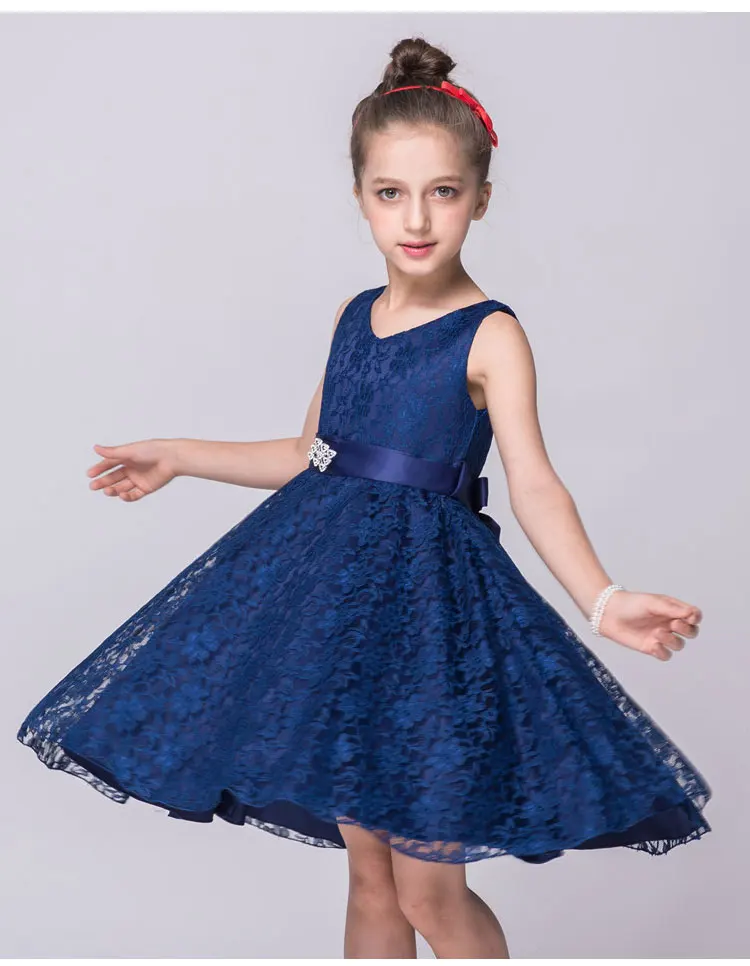 200292 navy blue AiLe Rabbit/праздничная одежда для девочек; одежда для детей; летнее кружевное свадебное платье принцессы без рукавов для девочек-подростков; вечерние платья; K1 - Цвет: 200292 navy blue