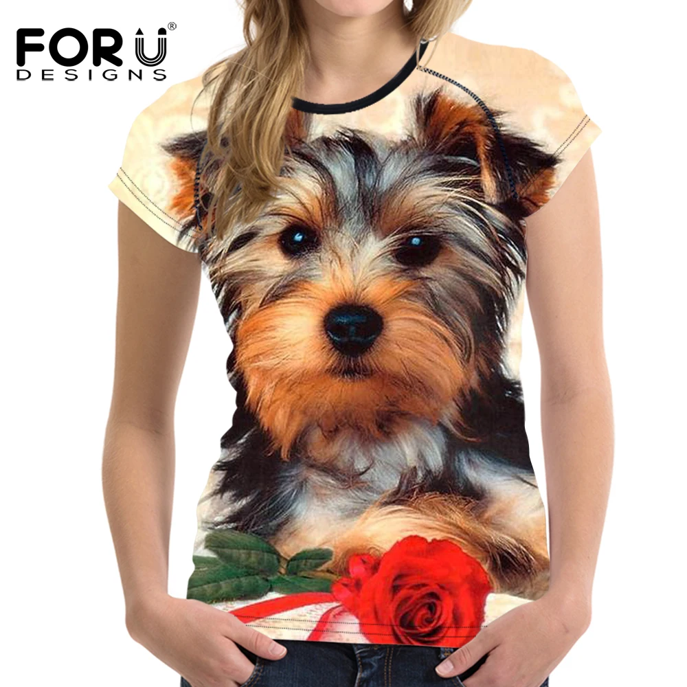 FORUDESIGNS супермилые футболки для чихуахуа женские летние топы футболка