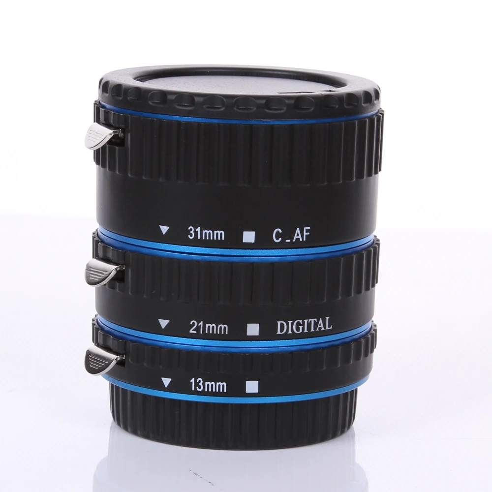 Blue Metal Mount Auto Focus AF Macro Extension Tube Ring for Canon EOS 1100D 700D 650D 600D 550D 500D 450D 350D 300D EF-S Lens |