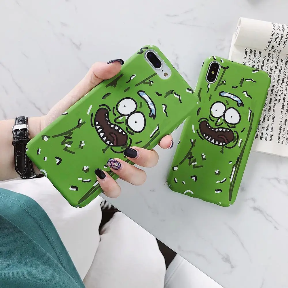 Зеленый с рисунком противоударный чехол для iPhone 7 8 Plus ПК Жесткий Чехол X XS Max XR 6s 6