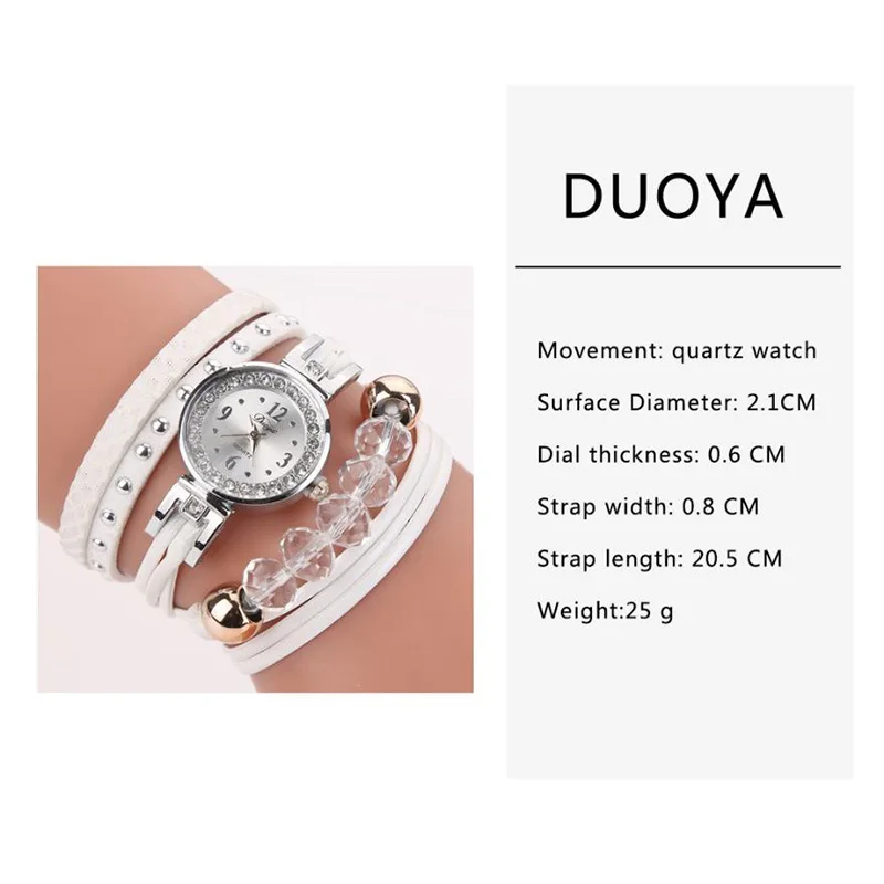 Бренд Duoya, новинка, роскошные часы с кристаллами и браслетом, женские часы, Relogio Feminino, повседневные стильные кварцевые наручные часы с ремешком,# 1B