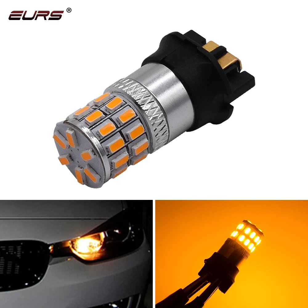 1 шт. Canbus PW24W PWY24W светодиодный лампы 3014 30smd сигнала поворота светильник дневного светильник DRL желтый белый ошибок 12V 24V