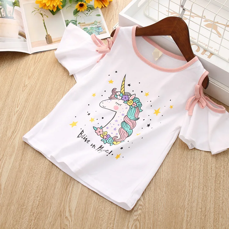 Toddler Kids Baby Girls Clothes Unicorn T-Shirt+Tulle Skirt 2PCS Birthday Outfits Suit Kids Children Summer Clothing Sets